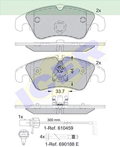 Icer Brakes 181862 Bremsbelagsatz, Scheibenbremse von ICER