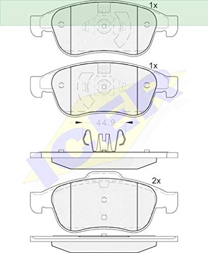 Icer Brakes 181915 Bremsbelagsatz, Scheibenbremse von ICER