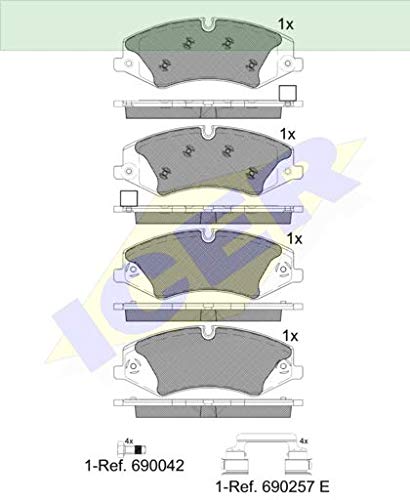 Icer Brakes 181957-203 Bremsbelagsatz, Scheibenbremse von ICER