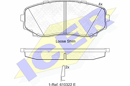 Icer Brakes 181962 Bremsbelagsatz, Scheibenbremse - (4-teilig) von ICER