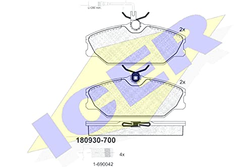 Icer Brakes 180930-700 Bremsbelagsatz, Scheibenbremse - (4-teilig) von ICER