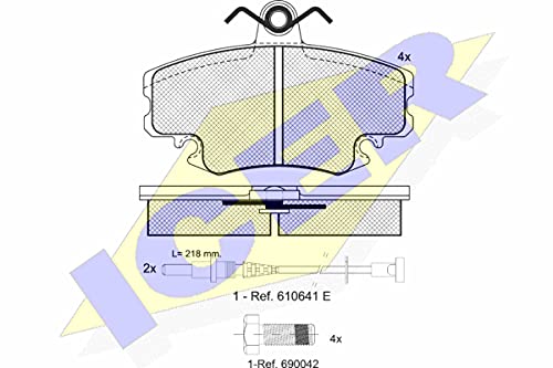 Icer Brakes 180993-700 Bremsbelagsatz, Scheibenbremse - (4-teilig) von ICER