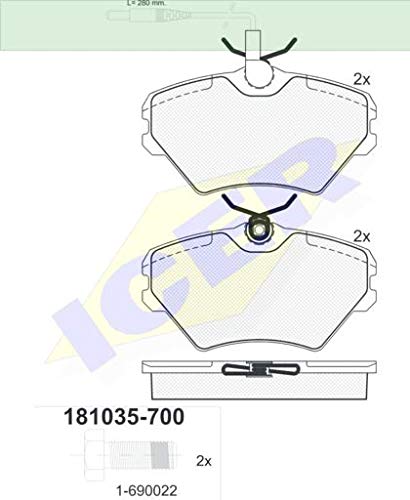 Icer Brakes 181035-700 Bremsbelagsatz, Scheibenbremse - (4-teilig) von ICER