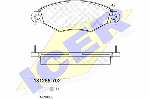 Icer Brakes 181255-702 Bremsbelagsatz, Scheibenbremse - (4-teilig) von ICER