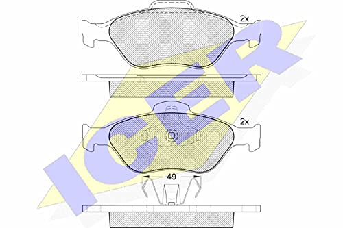 Icer Brakes 181343 Bremsbelagsatz, Scheibenbremse von ICER