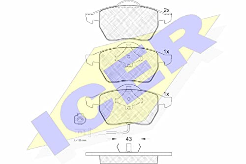 Icer Brakes 181396 Bremsbelagsatz, Scheibenbremse von ICER