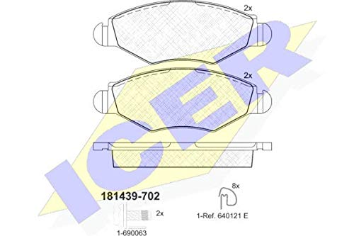 Icer Brakes 181439-702 Bremsbelagsatz, Scheibenbremse - (4-teilig) von ICER