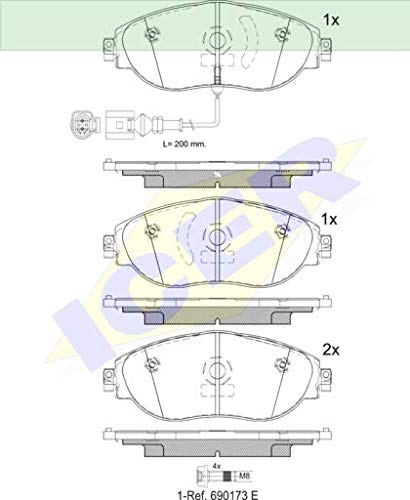 Icer Brakes 182018 Bremsbelagsatz, Scheibenbremse von ICER