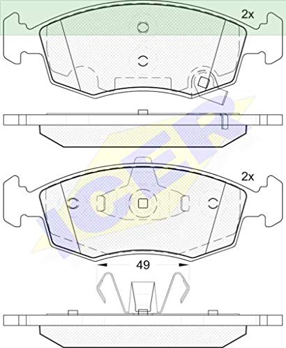 Icer Brakes 182032 Bremsbelagsatz, Scheibenbremse von ICER