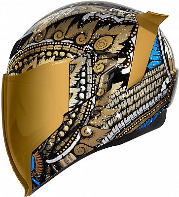 Icon Airflite Day Tripper, Integralhelm - Gold/Schwarz/Weiß/Blau - 3XL von Icon