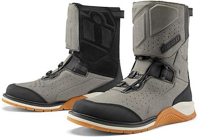 Icon Alcan, Stiefel wasserdicht - Grau/Schwarz/Weiß/Braun - 9.5 US von Icon