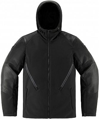 Icon Basehawk 2, Leder-Textiljacke - Schwarz - L von Icon