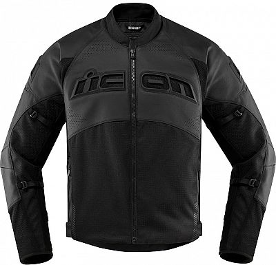 Icon Contra-2, Leder-Textiljacke perforiert - Schwarz - 3XL von Icon