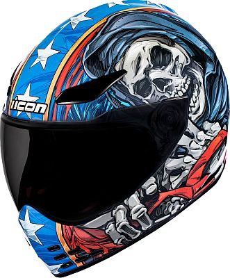 Icon Domain Revere Glory, Integralhelm - Blau/Grau/Rot - L von Icon