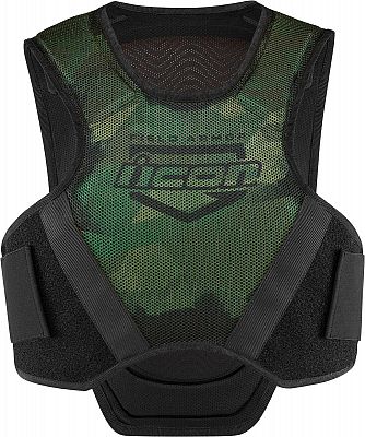 Icon Field Armor Softcore Camo, Protektorenweste Level-1 - Schwarz/Grün - 3XL/4XL von Icon