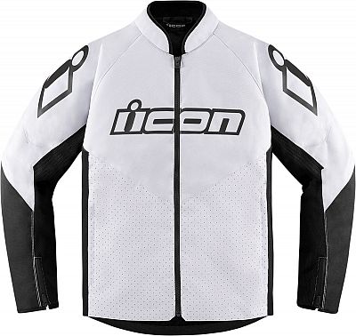 Icon Hooligan CE, Textiljacke - Weiß/Schwarz - M von Icon