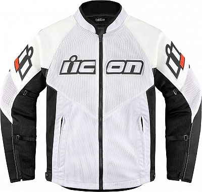 Icon Mesh AF, Leder-/Textiljacke - Weiß/Schwarz - L von Icon