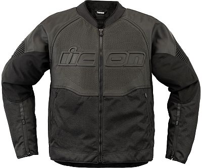 Icon Overlord3, Leder-/Textiljacke perforiert - Schwarz - L von Icon