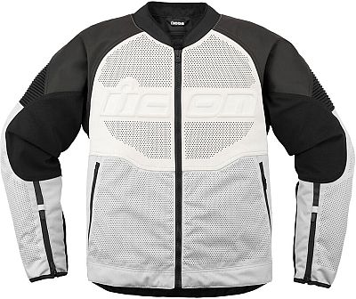 Icon Overlord3, Leder-/Textiljacke perforiert - Weiß - XL von Icon