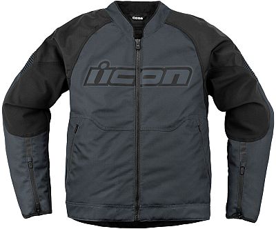 Icon Overlord3, Textiljacke - Grau/Schwarz - M von Icon