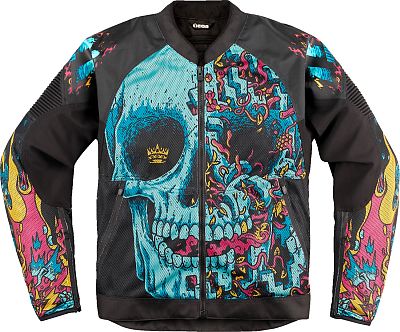 Icon Overlord3 Mesh Munchies, Textiljacke - Schwarz/Blau/Pink - M von Icon