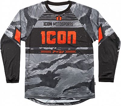 Icon Tiger’s Blood, Trikot - Grau/Schwarz/Orange - XL von Icon