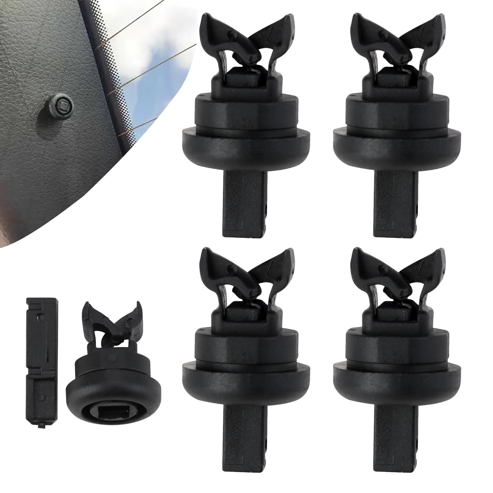 4 Stück Hutablage Clips, 7705099001 8200675047, Ersatz kompatibel mit Clio/Megane,Fasteners Hutablage-Clip aus Kunststoff, Kofferraum-Hutablage-Clips von Icywink