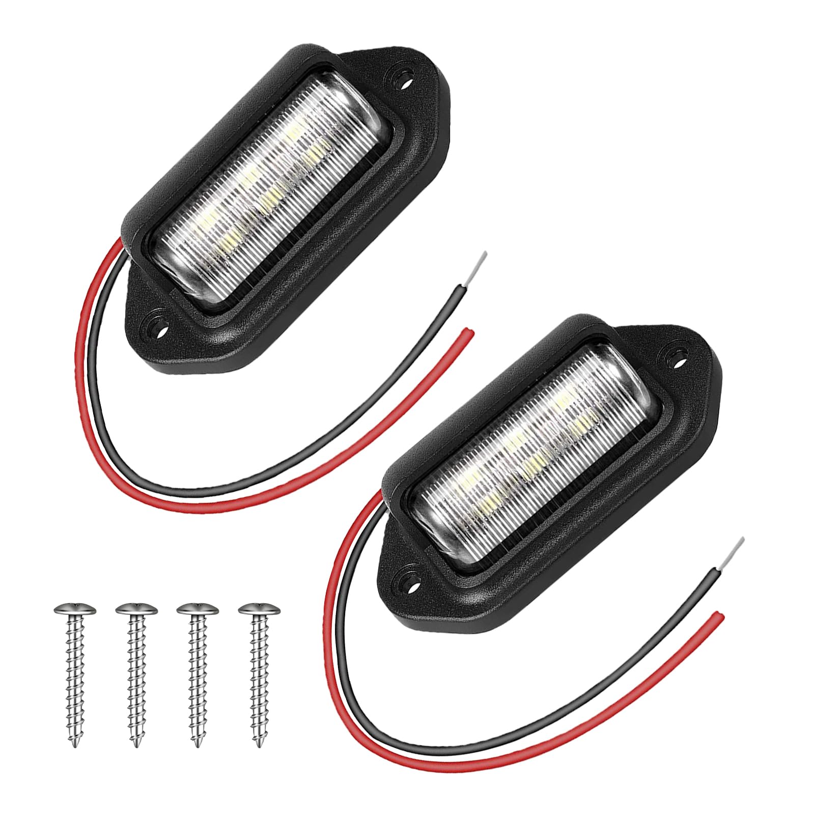 Icywink 2PCS LED Kennzeichenbeleuchtung 12 V/24 V 6 SMD LED Nummernschildbeleuchtung Rücklicht, Seitenlichter für LKW, Transporter, Anhänger, Auto, Fahrzeug, Wohnwagen von Icywink