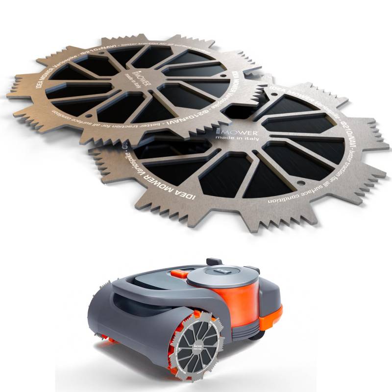 Idea Mower Variospike Mähroboter Spikes Kompatibel mit Navimow Segway H-Serie Aus Edelstahl und Aluminium für ein einzigartiges und modernes Design - Verbesserung der Traktion für Rasenmähroboter. von Idea Mower