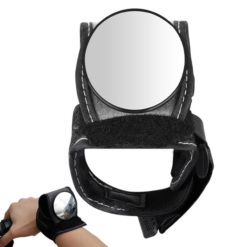 Idezek Armband-Rückfahrglas,Handschlaufe-Rückfahrglas - 360° Radfahren Rückansicht Konvexes Glas | 360° verstellbares Fahrrad-Backeye mit Taillenband von Idezek