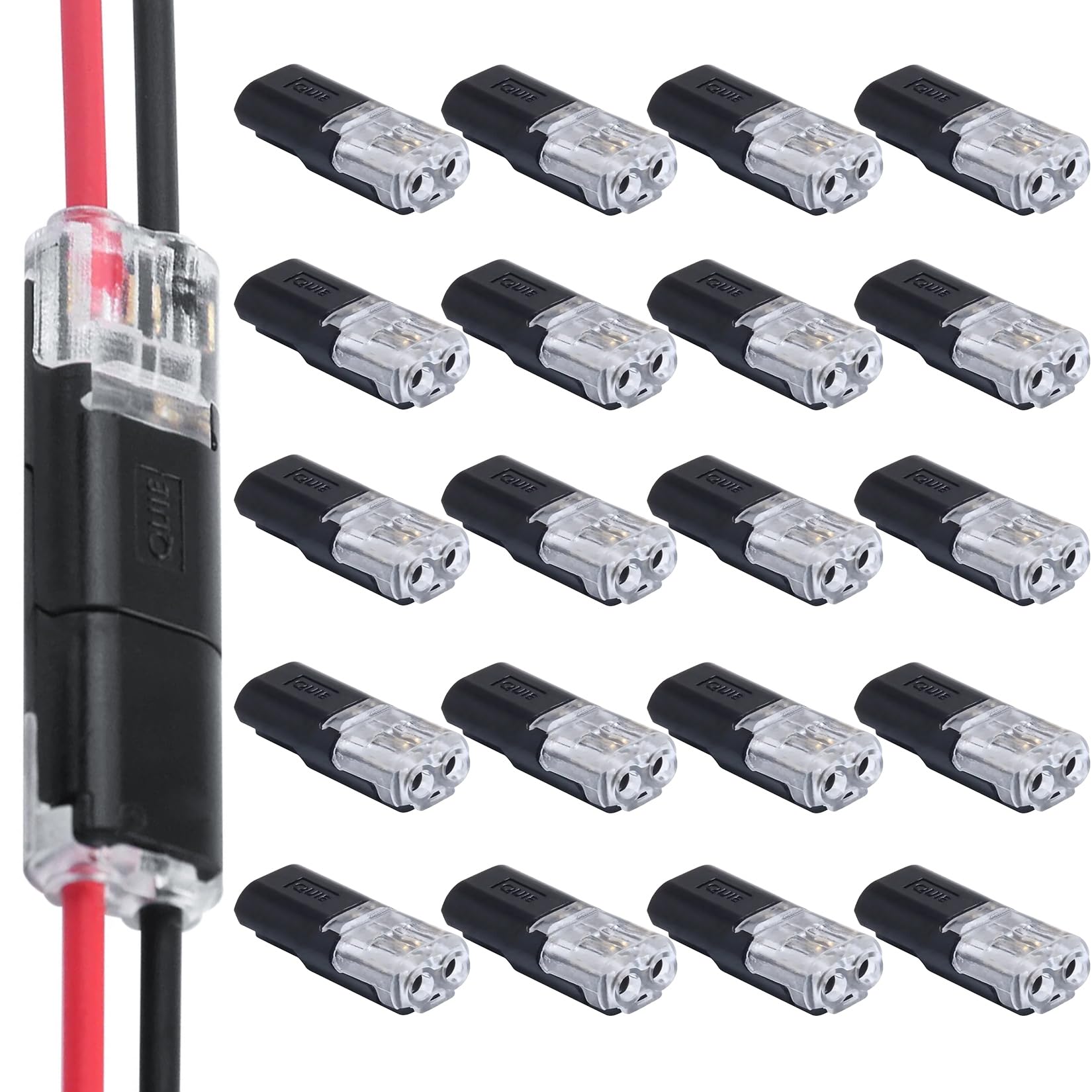 Idota 20 Stück Auto Stecker Steckverbindung, 2-Polig Kabel Steckverbinder Steckverbinde 18-22 AWG, Auto KFZ Stecker Steckbarer Schneller Kabelstecker Verbindungen von Idota