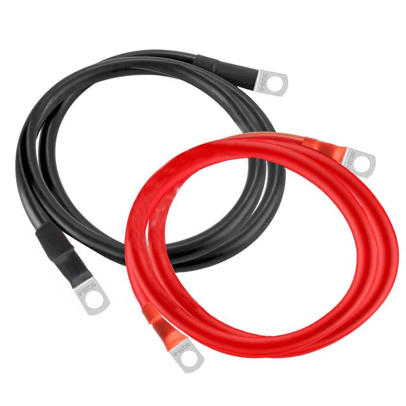 Idota Batteriekabel 35mm²/2AWG 100cm Batterie Kabel 12V Auto Batterie Verbindungskabel mit M8 Ring Klemmen für Autos Motorräder Solar Caravans Marine(100cm) von Idota