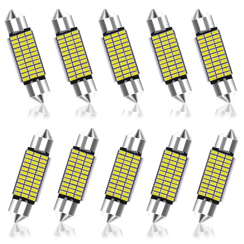 Idota Led Innenbeleuchtung Auto, 10 Stück Auto Innen Beleuchtung, 41mm Auto Leselampe Quelle, 12V Ambientebeleuchtung Auto Innenraumbeleuchtung, Auto Led Innenbeleuchtung, Auto Zubehör von Idota