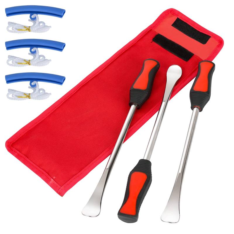 Ikodm 7tlg Reifen Montiereisen Tire Spoons Lever Iron Tool Kits 3pcs Reifenheber montierhebel Werkzeug 3pcs Rad Felge Protektoren Tool Kit für Motorrad Fahrrad Reifen von Ikodm