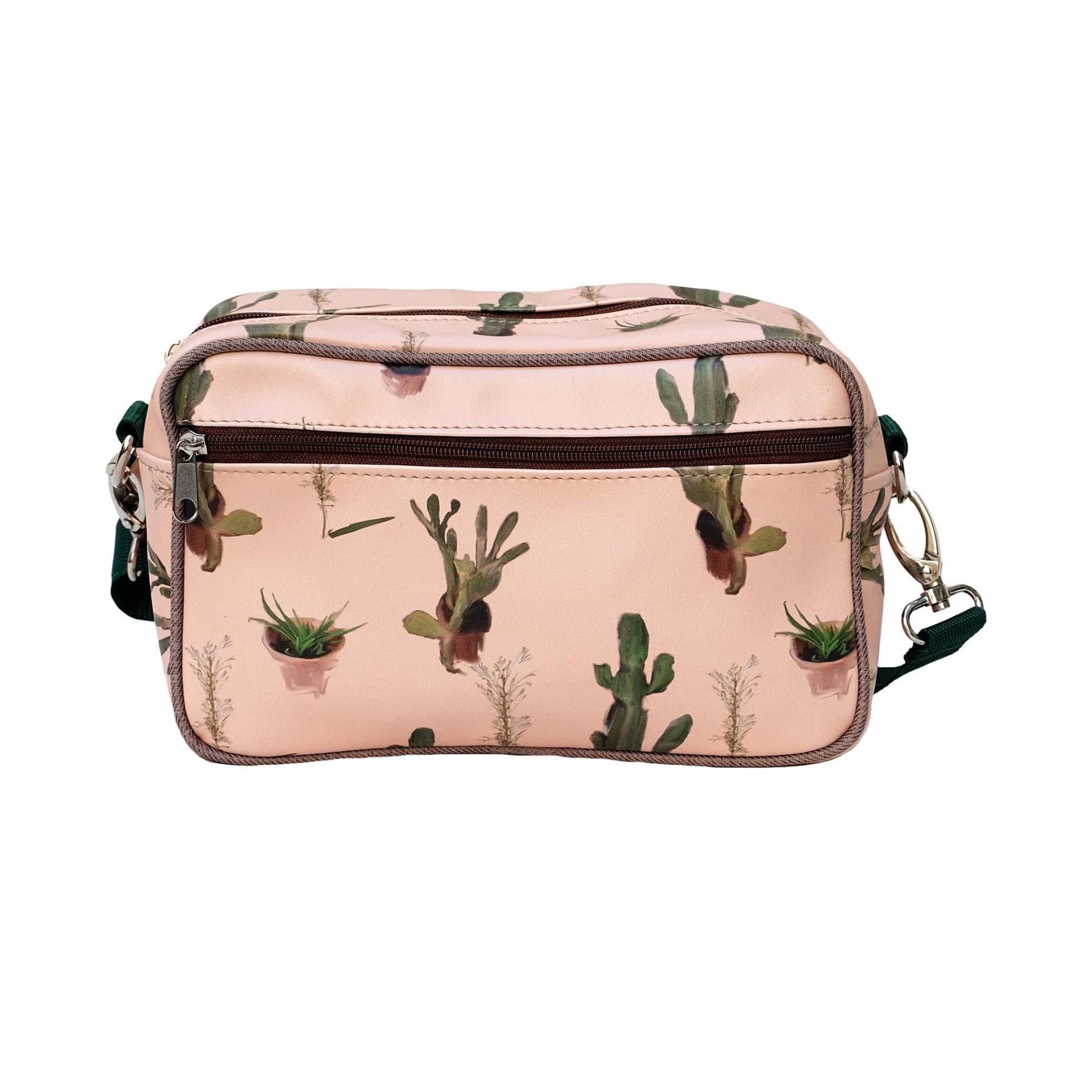 Lenkertasche Fahrradtasche aus bedruckter Plane, mit abnehmbarem Schultergurt, für Frauen Wasserdicht Bike Bag - Design Cactus von Ikuri