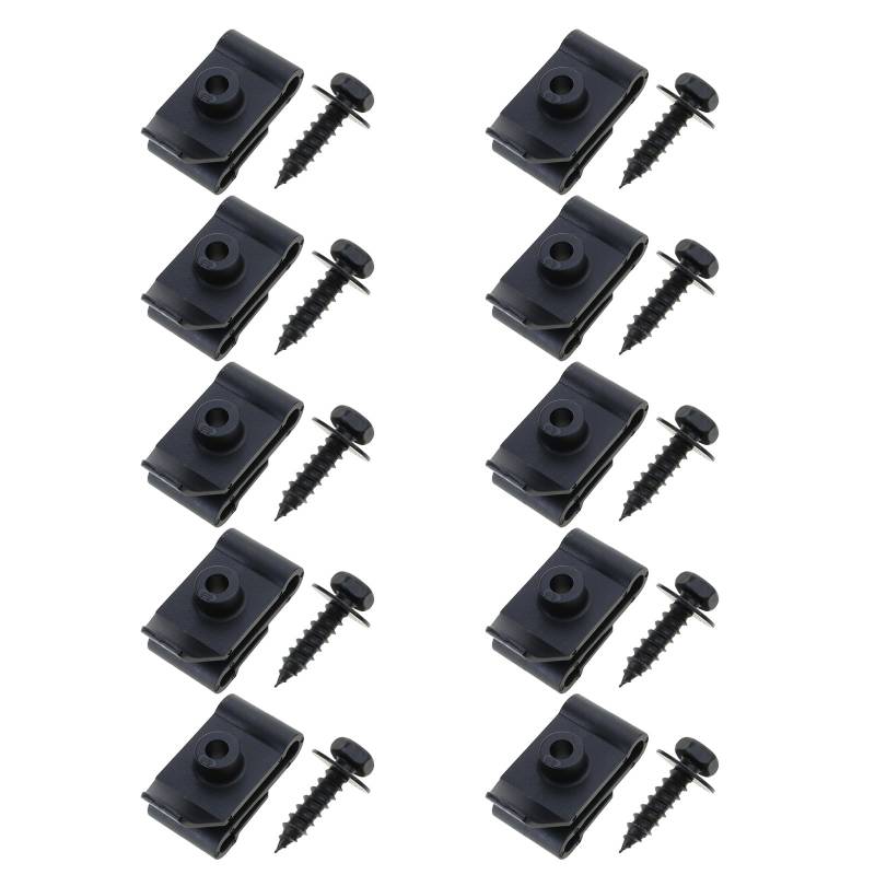 Illkjasfc 5/10Pcs Mutter Clip Metall U Typ Auto U Mutter Schraube Basis Ersatz Für Auto Motor Kotflügel Stoßstange von Illkjasfc