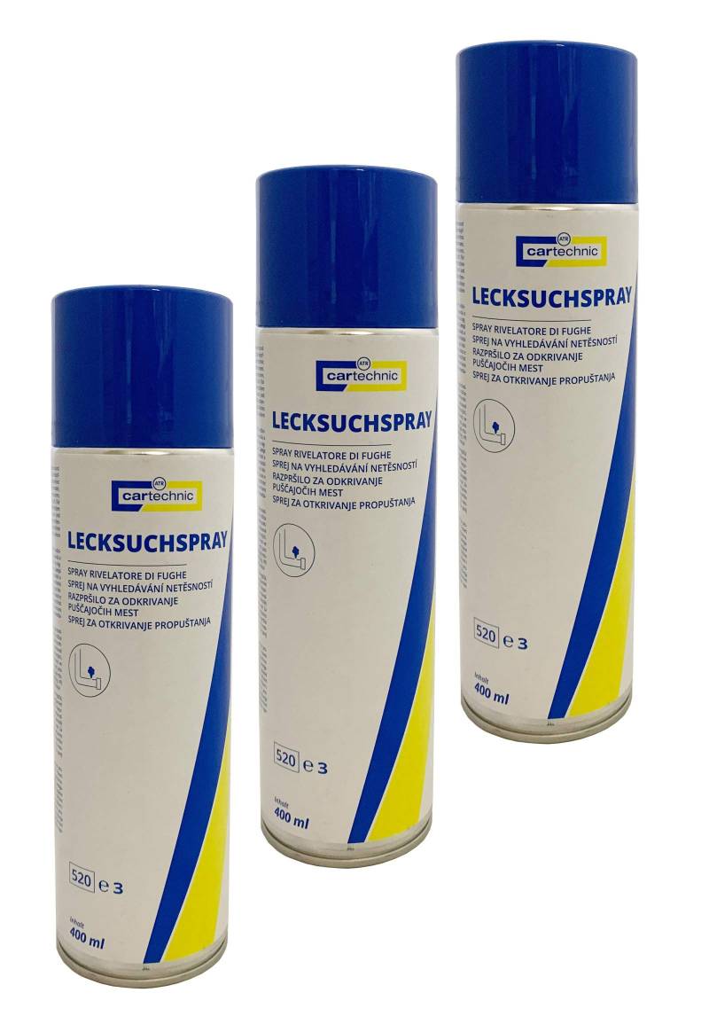 12x cartechnic Lecksuchspray 400ml z.B. für Gas, Motor, Gasgeräte und vieles mehr von Iloda