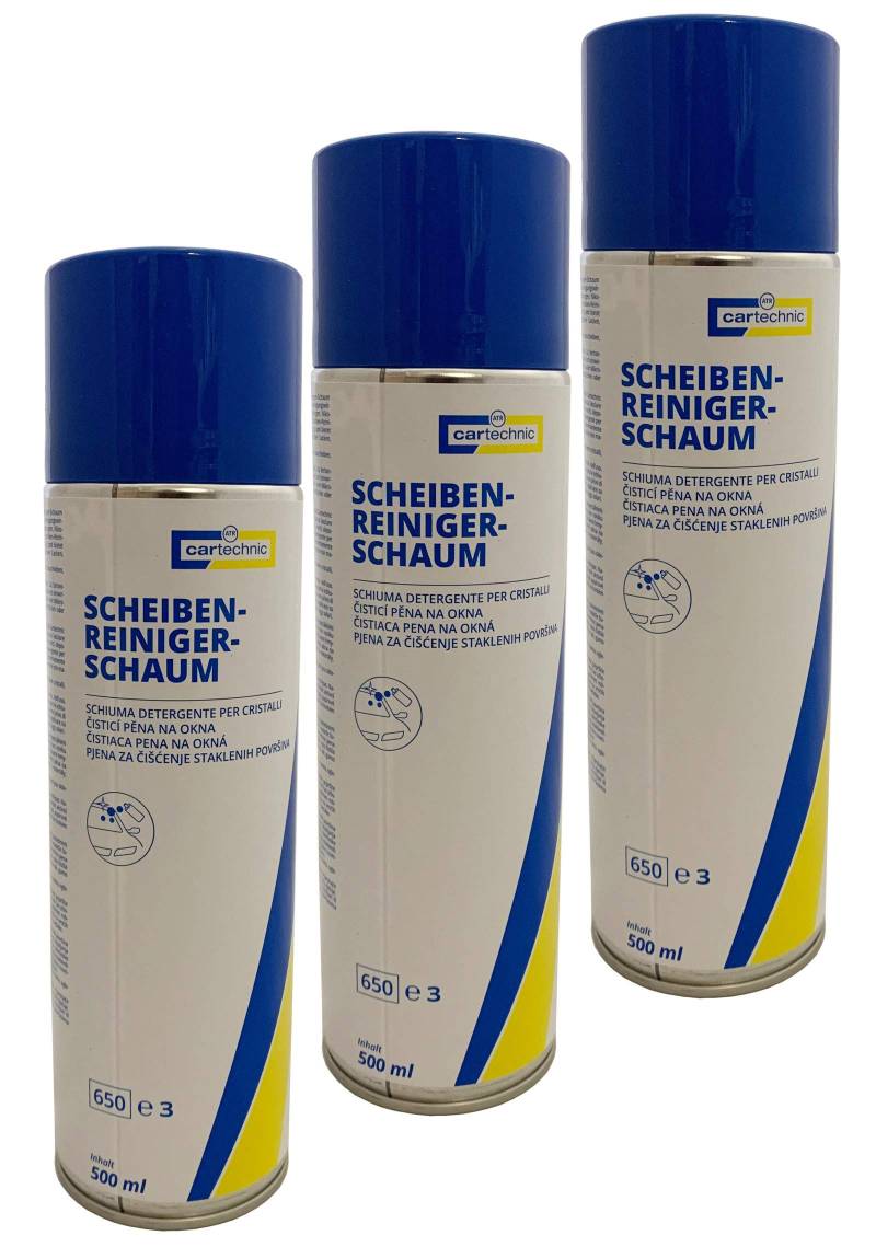 12x cartechnic Scheibenreiniger-schaum 500ml, Auto Scheibenreiniger, Aktivschaum, Glasreiniger, Reinigungsspray für KFZ von Iloda