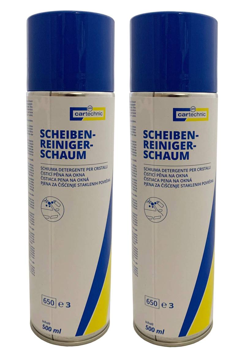 2x cartechnic Scheibenreiniger-schaum 500ml, Auto Scheibenreiniger, Aktivschaum, Glasreiniger, Reinigungsspray für KFZ von Iloda