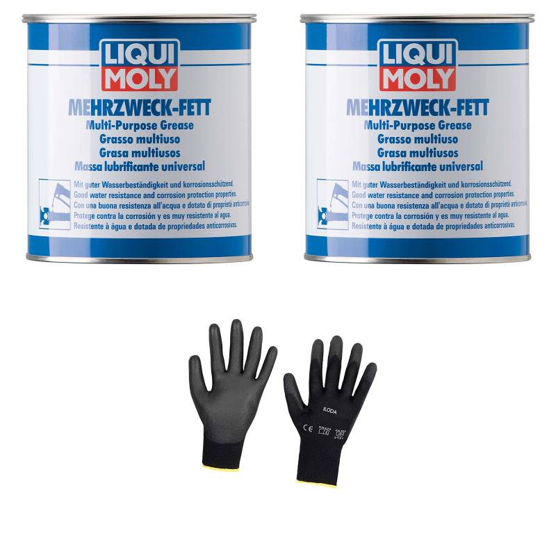 Iloda 2xOriginal Liqui Moly 1kg Mehrzweckfett 3553 Schutzhandschuhe von Iloda