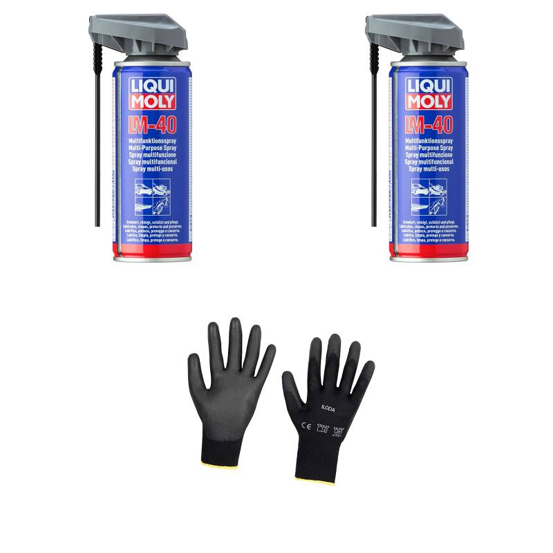 Iloda 2xOriginal Liqui Moly 200ml LM 40 Multifunktionsspray 3390 Schutzhandschuhe von Iloda