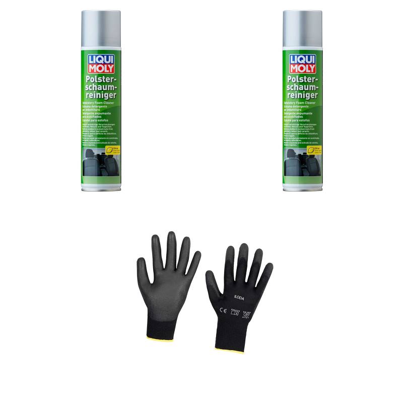 Iloda 2xOriginal Liqui Moly 300ml Polsterschaumreiniger Cleaner 1539 Schutzhandschuhe von Iloda