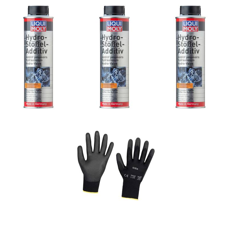 Iloda 3xOriginal Liqui Moly 300ml Hydrostößel Additiv 1009 Schutzhandschuhe von Iloda