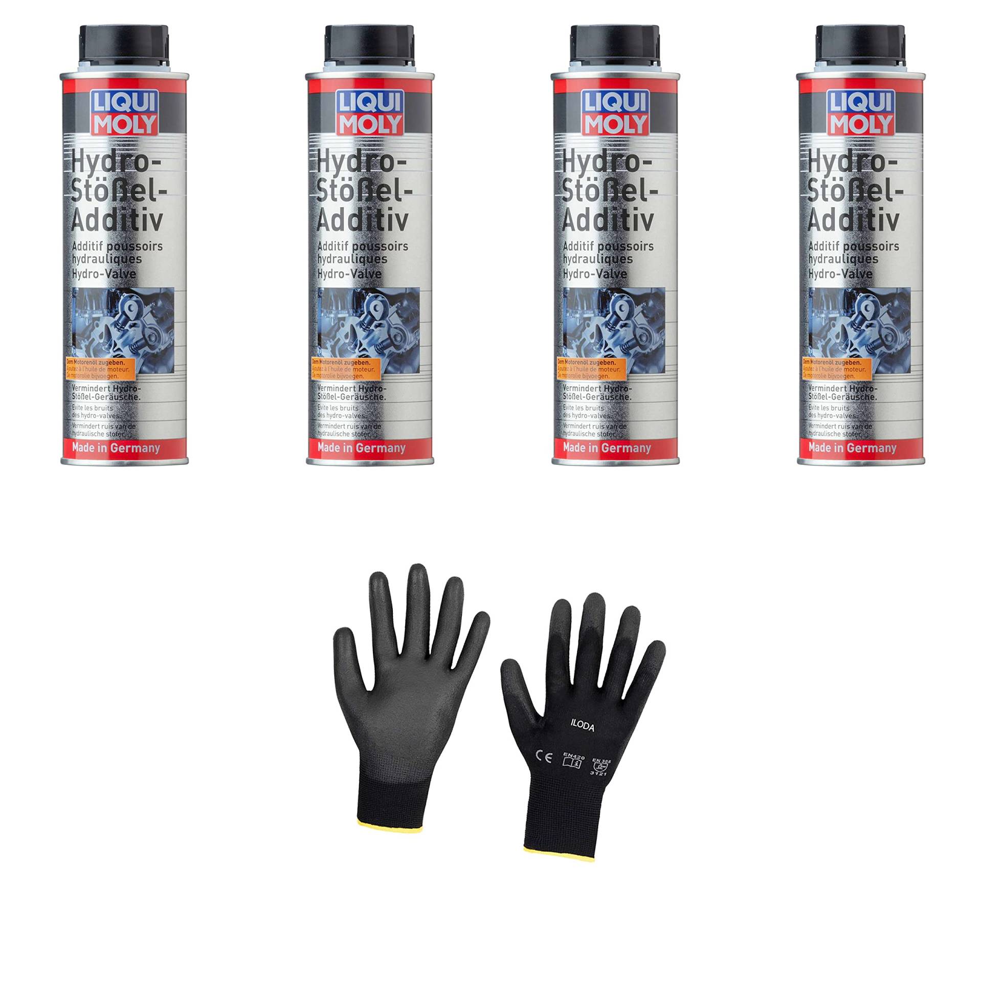 Iloda 4xOriginal Liqui Moly 300ml Hydrostößel Additiv 1009 Schutzhandschuhe von Iloda