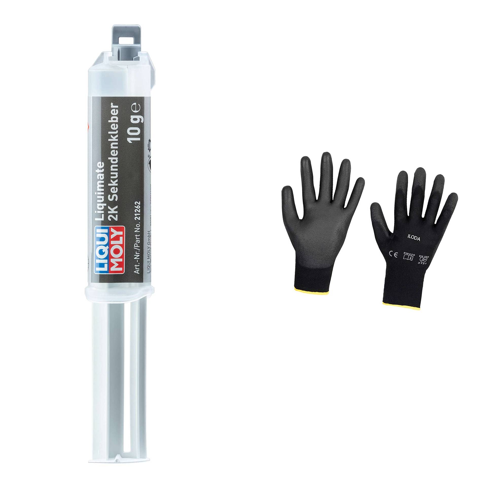 Iloda Original Liqui Moly 10g Liquimate 2K Sekundenkleber 21262 Schutzhandschuhe von Iloda