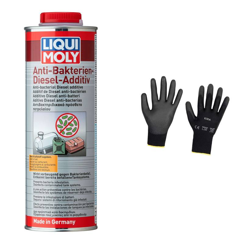 Iloda Original Liqui Moly 1l Anti-Bakterien-Diesel-Additiv 21317 Schutzhandschuhe von Iloda