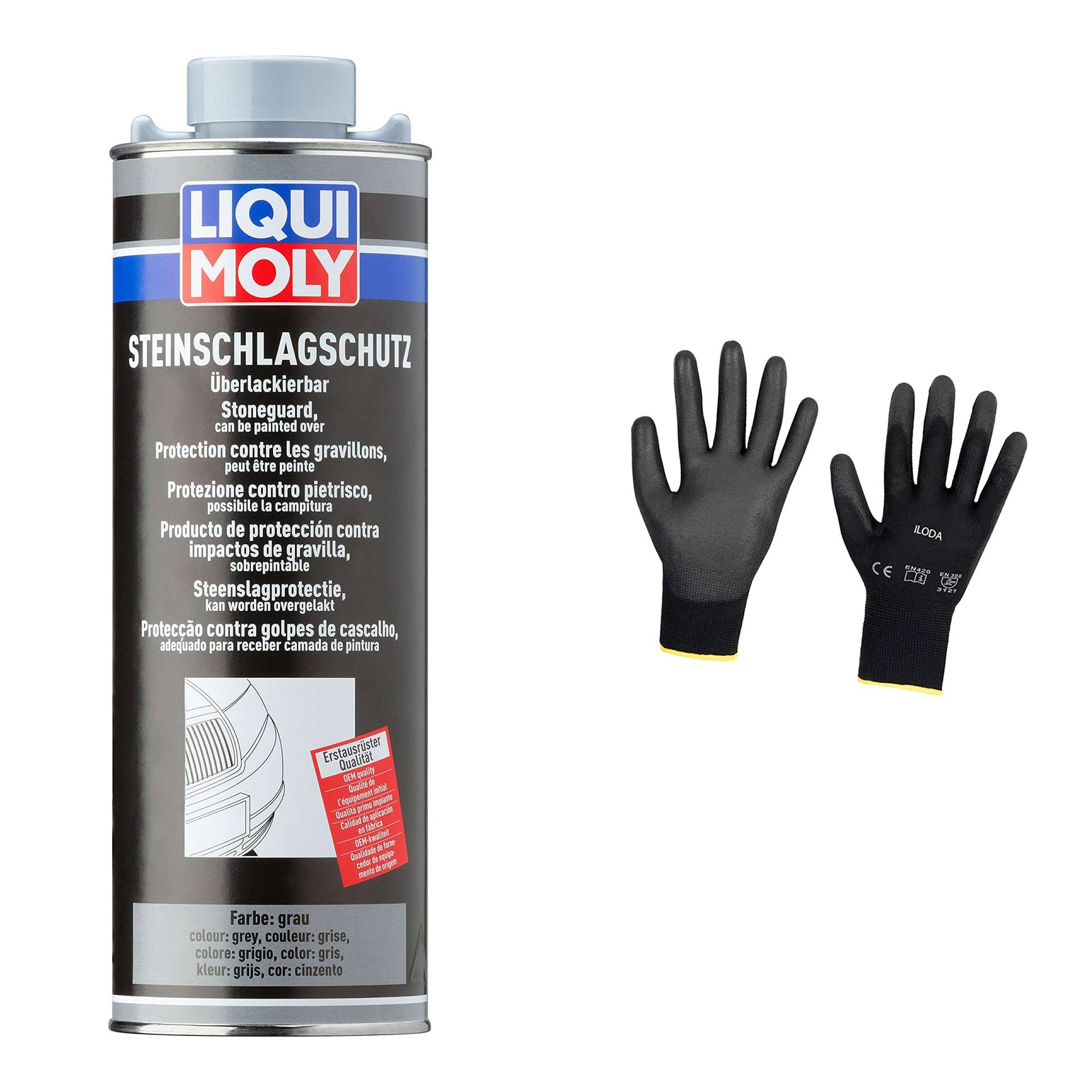 Iloda Original Liqui Moly 1l Steinschlagschutz grau 6106 Schutzhandschuhe von Iloda