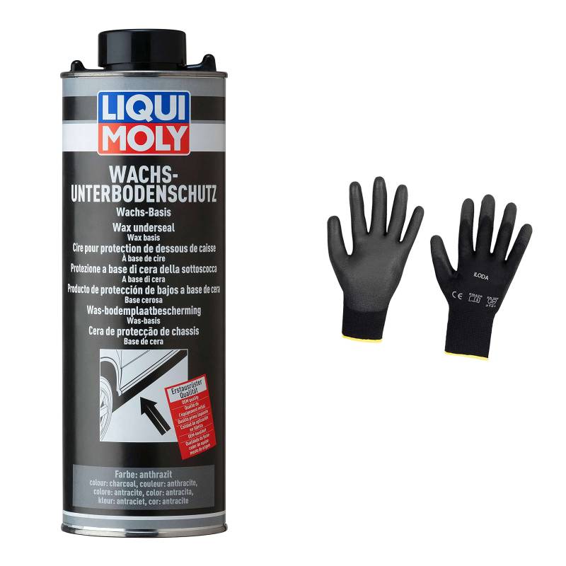 Iloda Original Liqui Moly 1l Wachs-Unterbodenschutz anthrazit/schwarz 6102 Schutzhandschuhe von Iloda