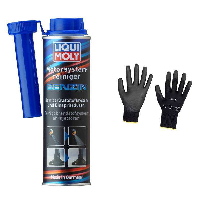 Iloda Original Liqui Moly 300ml Motorsystemreiniger Cleaner Benzin 5129 Schutzhandschuhe von Iloda