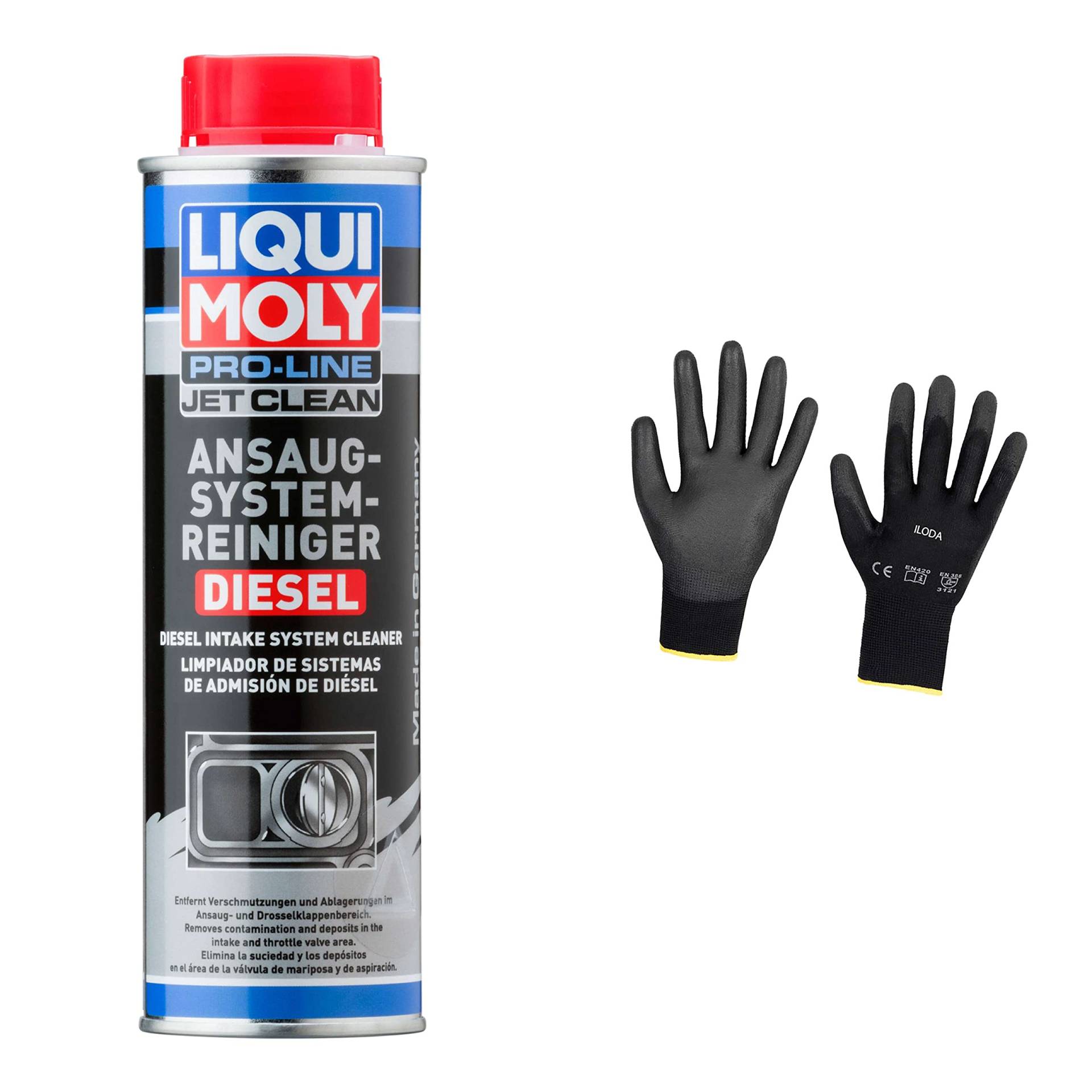 Iloda Original Liqui Moly 300ml Pro-Line JetClean Ansaugsystemreiniger Diesel Schutzhandschuhe von Iloda